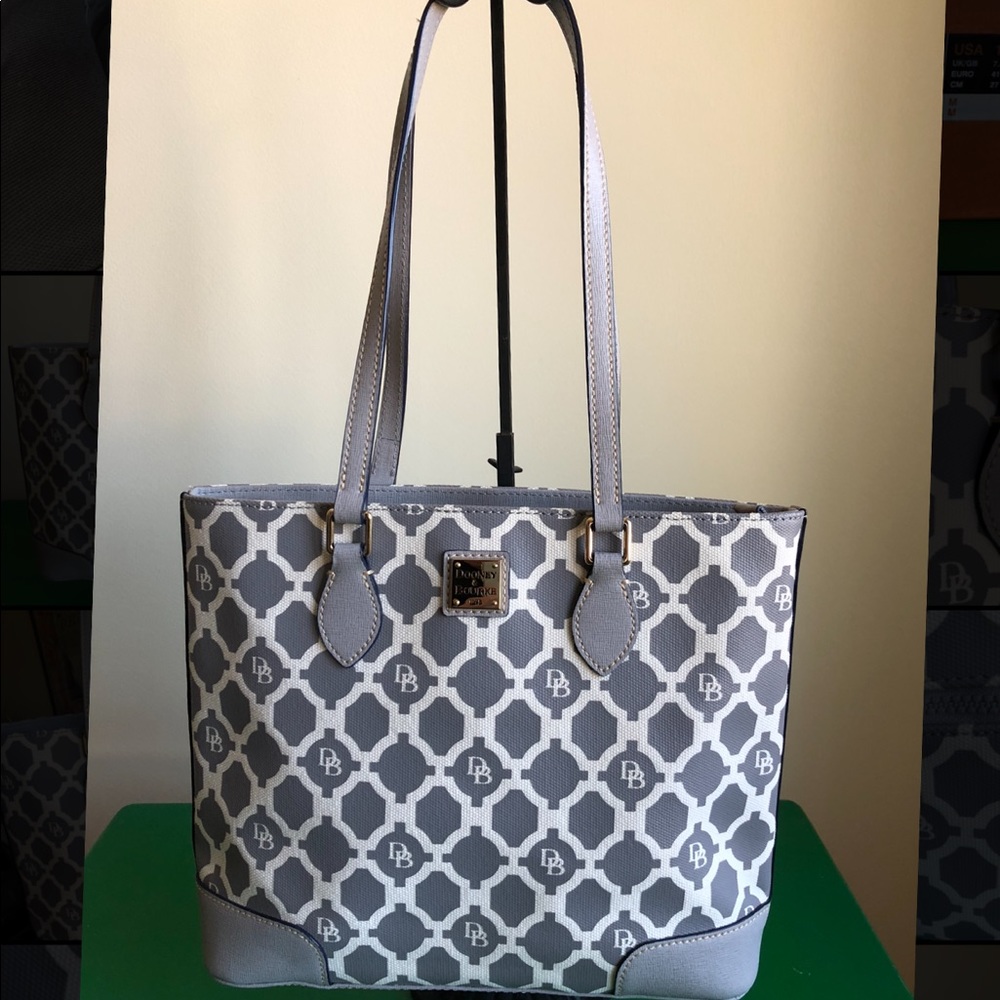 Dooney & Bourke grey/white vinyl tote